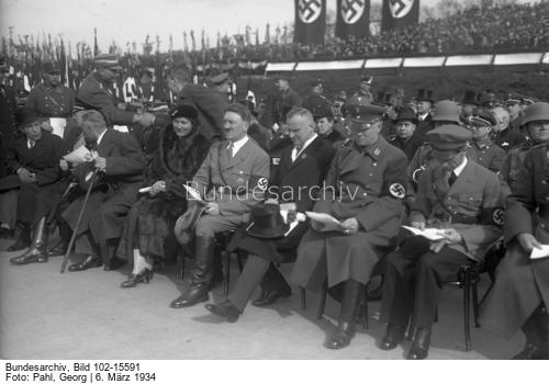 Adolf Hitler next to Leipzig mayor Karl Goerdeler at the laying of the foundation stone of the Richard Wagner Monument in Leipzig